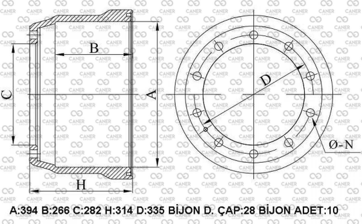 VOLVO N12-B10M-B10R ARKA KAMPANA-;1590313; 1134818; ; 